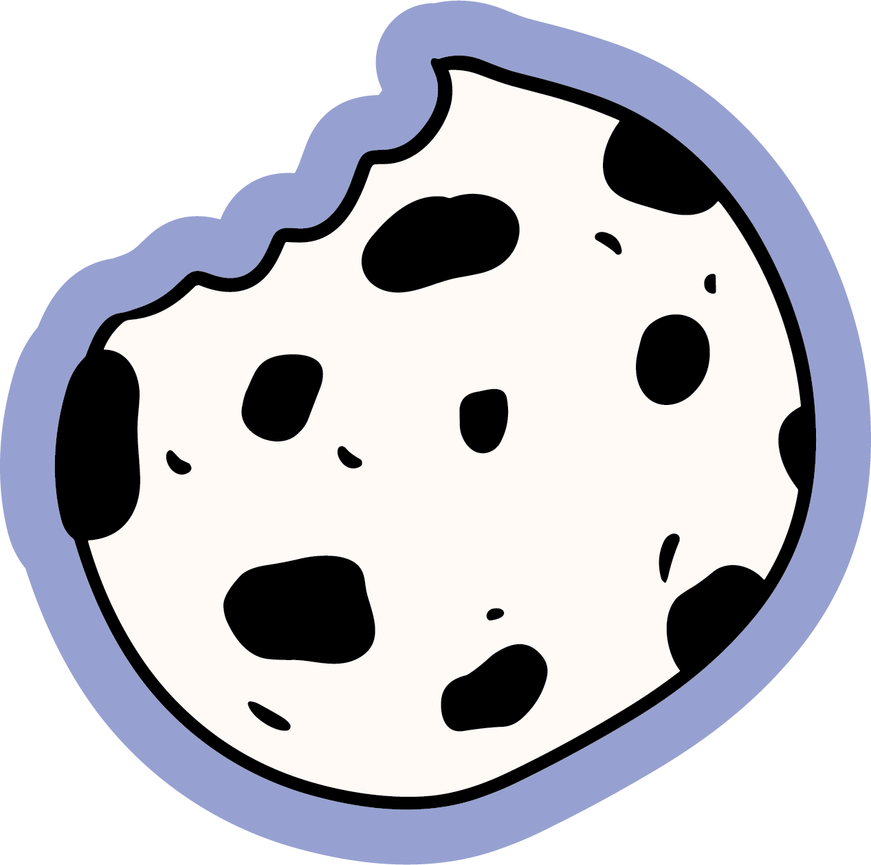 Hand-drawn purple cookie illustration