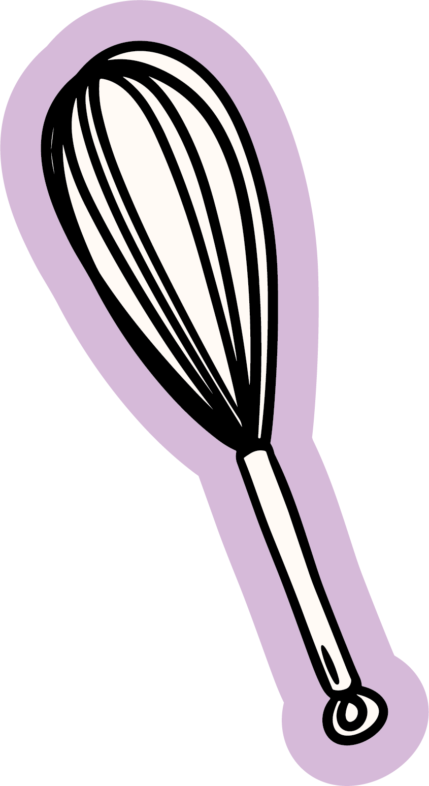 Hand-drawn lilac whisk illustration