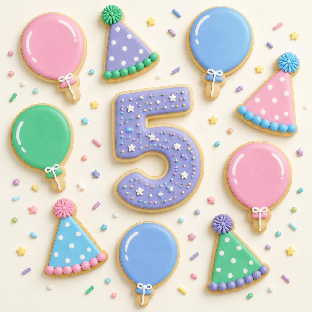 Concept cookie design set: Birthday Bash