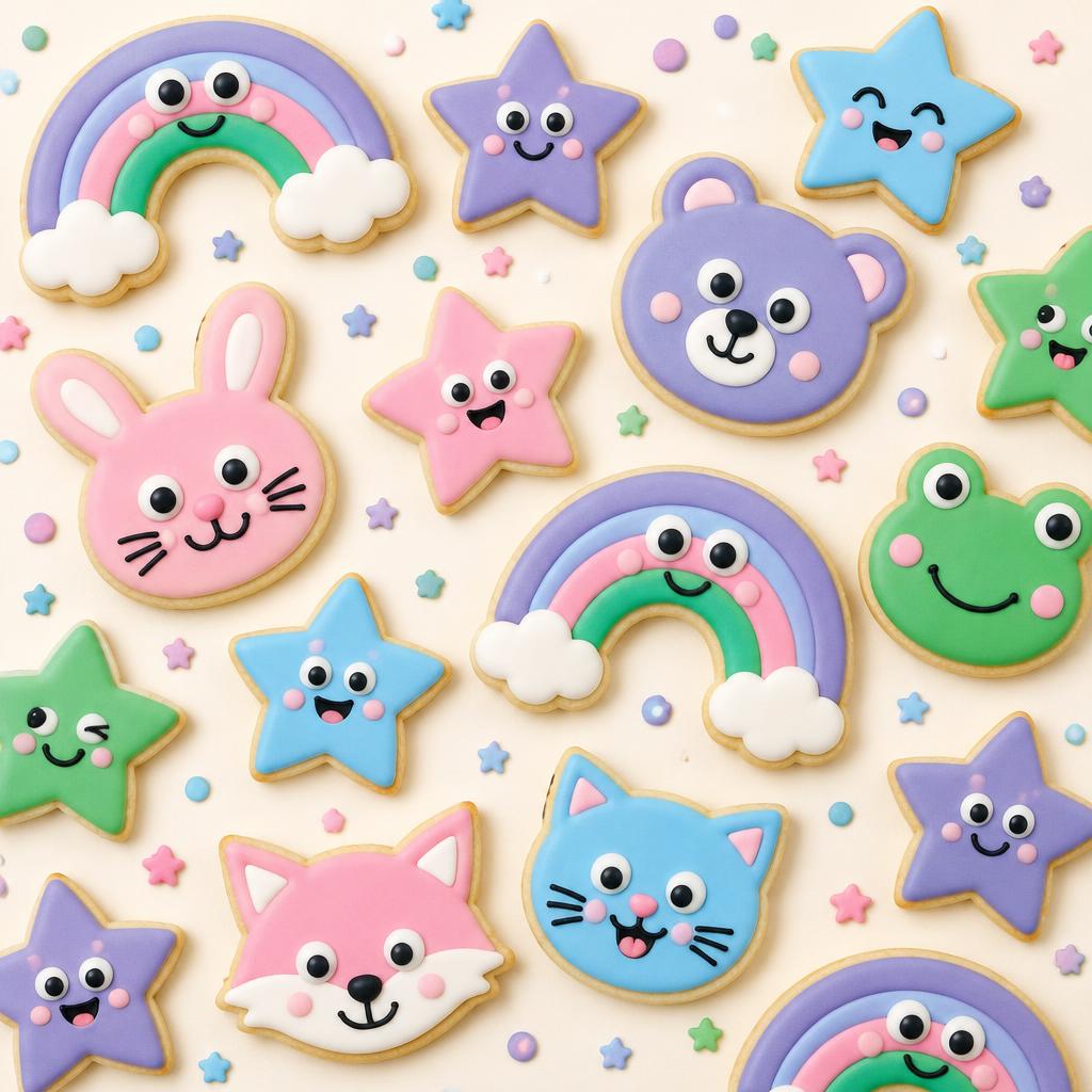 Concept cookie design set: Silly Animal Party