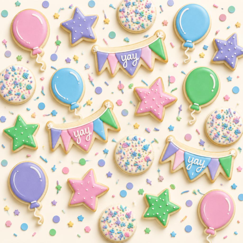 Concept cookie design set: Party Time
