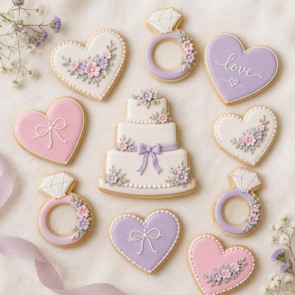 Concept cookie design set: Wedding Bells
